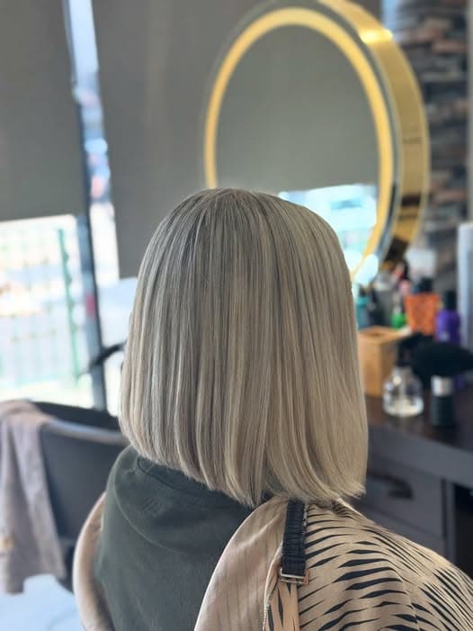 Ice blonde bob haircut Medway
